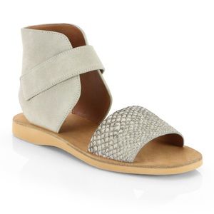 Vince Sage Snakeskin Suede Ankle Sandal